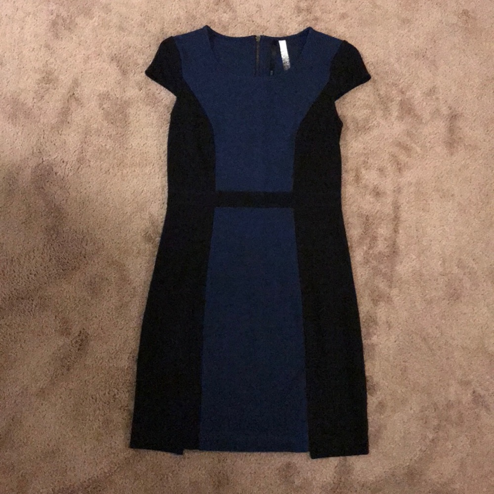 Black and Blue Shift Dress
